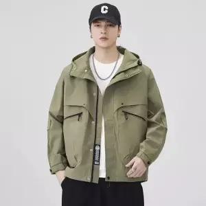 남자 춘추 캐주얼 코트 야상사파리 작업복 후드 트렌드 상의 옷 야상 아우터 재킷 바람막이 스포M3