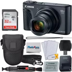 캐논 파워샷 SX740 HS 디지털 카메라 32GB 메모리 카드 포인트 촬영 케이스 USB 리더 렌즈 청소 펜 LCD