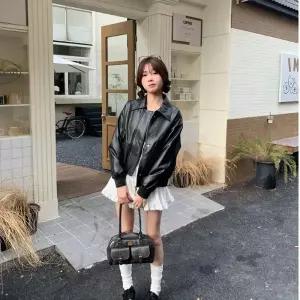 여사친 빈티지 점퍼 봄가을 메일라드 PU 가죽 코트 쇼트 광야 재킷 원픽3