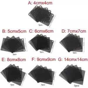 5PCS PVC 팬 먼지 필터 PC 방진 케이스 Cuttable 컴퓨터 메쉬 커버 40mm 블랙