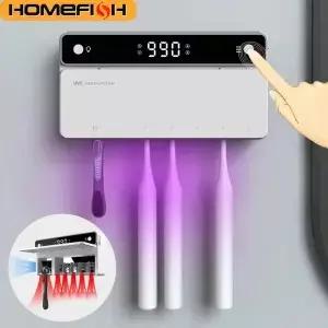 UV 칫솔 홀더 충전식 빠른 건조 면도기 보관 살균기 LED 디스플레이 욕실 액세서리