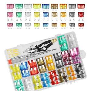 MLY 306 PCS 자동차 퓨즈 구색 키트 표준 및 미니 로우 프로파일 2A 5A 7.5A 10A 15A 20A 25A 30A 35A 풀러 RV 트럭 캠핑 보트용 혼합 차량 블레이드 회로 테스터기 iOE