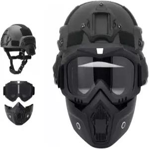 NVG 고정 장치와 사이드 레일이 있는 에어소프트 헬멧 풀 페이스 마스크 CS 게임 페인트볼 및 기타 야외