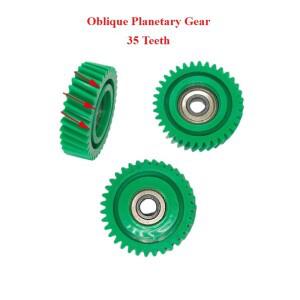35 톱니 비스듬한 유성 기어 47.5x13mm 녹색 헬리컬 (8mm 베어링 포함) 전기 자전거 나일론 전자 허브 모터