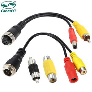 GreenYi 4Pin 항공 헤드 남성/여성 RCA AV/여성 DC 자동차 후면 카메라 모니터 용 다중 케이블 플러그 어댑