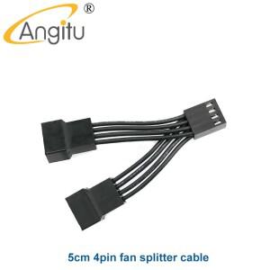 Angitu 슈퍼 짧은 마더 보드 4pin PWM 분배기 전원 케이블 1007 22awg 팬 Y 남성-여성 어댑터