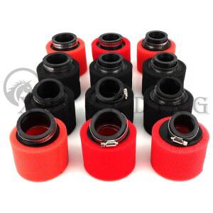 검정색과 빨간색 폼 에어 필터 35mm 38mm 42mm 45mm 48mm 50mm 60mm 스폰지 모페드 스쿠터 먼지 핏 자전거 오토바이