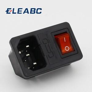10A 퓨즈 포함! 레드 로커 스위치 융합 IEC 320 C14 인렛 전원 소켓 커넥터 플러그