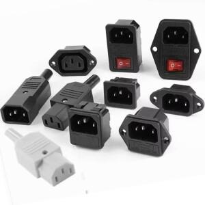 블랙 CE IEC320 C13 C14 AC 전원 패널 소켓, PDUPS 재배선 가능 와이어링 플러그, 전기 배터리 도킹 콘센트