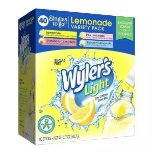 Wylers Light 싱글 투 고 파우더 패킷 워터 드링크 믹스 버라이어티 팩 40개