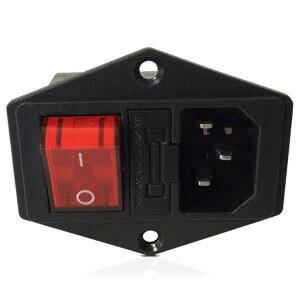 슈퍼핏 10A 250V 전원 입력 켜기 오프 스위치 흡입구 플러그 소켓 남성용 3핀 트레드밀용 퓨즈 로커 모듈 in 작동