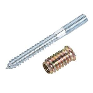 UXCELL 5PCS M10X30MM 인서트 너트 8PCS M10X100MM 행거 볼트 목재 가구 세트 vG9