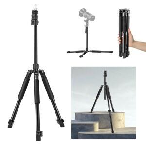 니워 사진 조명 스탠드 1.5-6.4피트/47-195CM 알루미늄 리버서블 스튜디오 삼각대 휴대용 휴대폰 비디오 스트로브 라이트 카메라 소프트박스용 나사 4.4파운드/2KG 하중 ST195 iCE