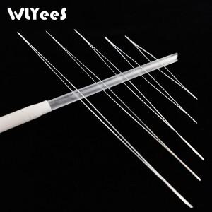 WLYeeS 5피스 중앙 오프닝 곡선 구슬 바늘 스테인레스 스틸 도구 스레딩 문자열 코드에 대 한 핀  보석 만