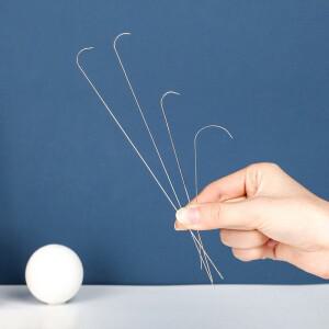 곡선형 비즈 바늘  스테인리스 스피너 얇은 DIY 공예  보석 만들기  바느질 용품  세트당 3 개