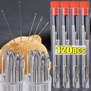 40/120개입 사이드홀 블라인드 바늘 스테인리스 스틸 노인용 자가입실 가정용 DIY 비딩 실꿰기