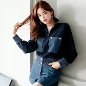 데님 여사친 빈티지 야구 점퍼 집업 쇼트 코트 빅사이즈 상의 KS1