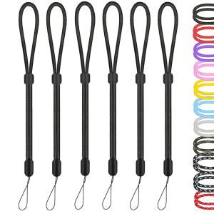 후카도 핸드 손목 스트랩 랜야드 6팩 9.5인치 조절 가능한 나일론 휴대폰 케이스 홀더용 열쇠고리 끈 에어팟 프로 2 2022 카메라 키 고프로 USB 드라이브 스키 글러브(블랙) cIH