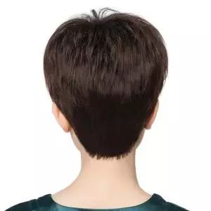 중년여성 인모 짧은 통가발 자연스러운 패션 헤어스타일
