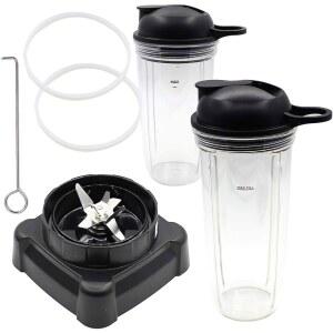 조이파트 교체 부품 컵과 뚜껑이 있는 새 칼날 닌자 블렌더 NJ600 BL700 BL701WM 30 BL701 30과 호환됩니다 cLK