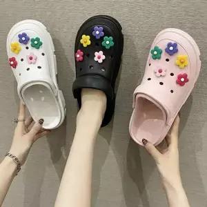 [하프클럽/]슬리퍼 슬리퍼 플라워파츠 샌달