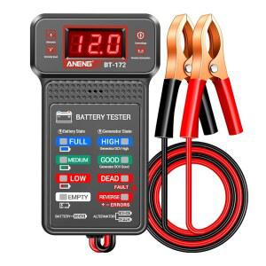 ANG 자동차 배터리 테스터 12V 디지털 교류 발전기 충전 분석기 LCD 디스플레이 및 LED 표시가 있는 전압계 트럭 오토바이 전기 공구용 전압 표시기 ㅣB9