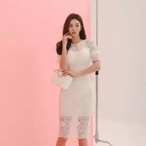 EAMT 여자 치마 원피스 펜슬 힙스터드 슬림 크로스보더 미디엄 봄가을 레이스 YJ1