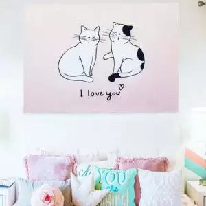 고양이 포스터 집사용 인테리어 패브릭 포스터 M 벽장식