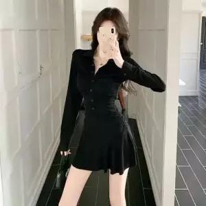 스커트 원피스 여성용 검정 봄여름 A라인 힙업 MACHI2