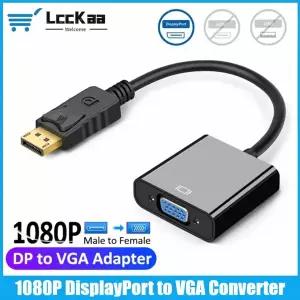 LccKaa 1080P 디스플레이포트에서 VGA로 변환 케이블 DP 남성에서 VGA 여성 어댑터 프로젝터 컴퓨터 DTV TV