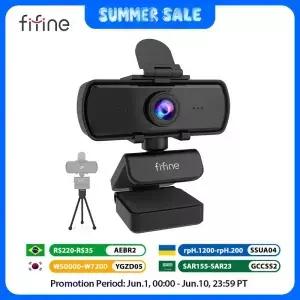 FIFINE 1440p 풀 HD PC 웹캠 마이크 포함 삼각대 USB 데스크탑 및 노트북용 통화용 라이브 스트리밍