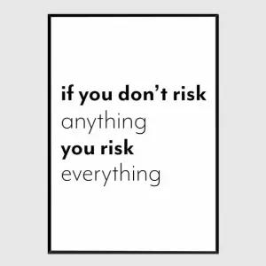 슬림액자 If you dont risk anything you risk A3사이 거실액자 깔끔한액자 공간그림