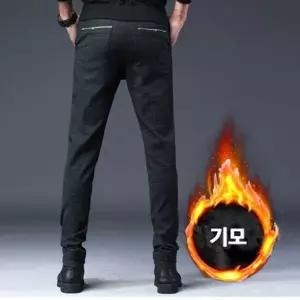 데일리 남성 캐주얼 패션 겨울 기모안감 멋쟁이 바지 기모안감바지 일자바지 (W96F9D6)