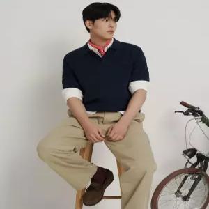 빈폴 멘 케이블 칼라넥 니트 - 네이비 BC6251C40R 6092943