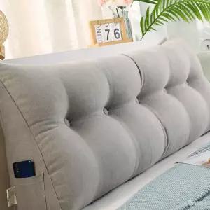 공구샵 허리쿠션 의자등쿠션 침대 삼각 등받이쿠션 150cm 그레이