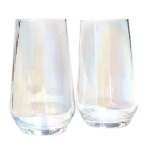 오로라 유리 텀블러 420ml 2P 레인보우 물컵 물잔 글라스 홈카페 잔