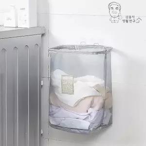 무타공 벽걸이 메쉬 빨래통 세탁바구니 수거함 이동식 빨래건조대 빨래집게 (W9B6CD2)