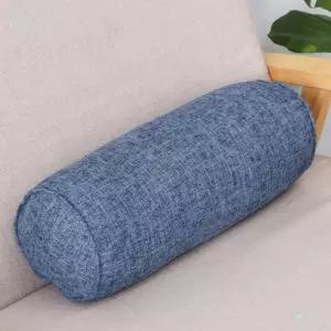 라프샵 원형쿠션 긴베개 면마 원통 쿠션 15x40cm 블루