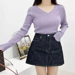 셀럽하우스 여성 데님 미니스커트 생지 A라인 슬림핏 청스커트