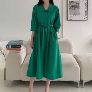 친절한탄씨 시어서커 다솜결 롱 원피스 데일리룩 프릴 여성여름원피스휴양지 빅사이즈여름원피스