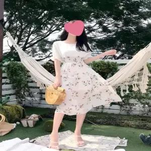 셀럽하우스 롱원피스 하이웨스트 1202 프릴소매 쉬폰