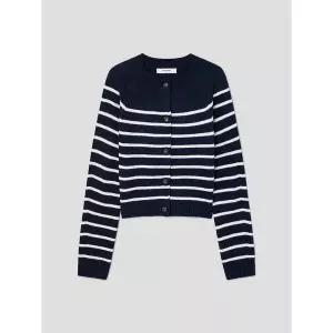 에잇세컨즈 브랜드관 스트라이프 크랍 가디건 카디건 네이비 35615AWM3R 3358490