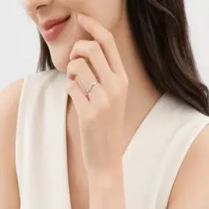 판도라 PANDORA 192394C01 타임리스 위시본 하프 스파클링 실버 여성 반지