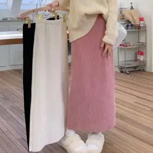 셀럽하우스 캐주얼 여성 골덴 루즈핏 밴딩 A라인 롱 스커트