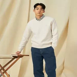 빈폴 멘 코튼 베럴비 V넥 니트 - 아이보리 BC5151C020 C 4703354