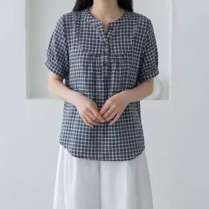 코엘 체크 반오픈 썸머 루즈핏 남방