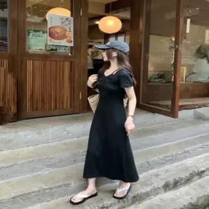 셀럽하우스 여자 여름 모던 꾸안꾸 아이템 트임 셔링 슬림 원피스