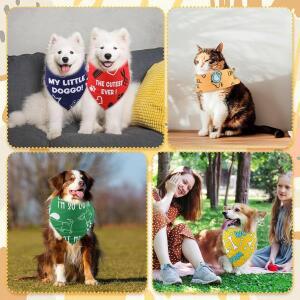 100pcs 개 Bandanas 대량 발 프린팅 스카프 Bibs 강아지 애완동물 캡션 동물 조절식 빨  삼각형
