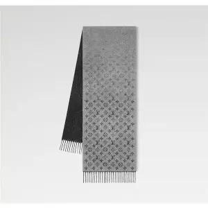 [LOUIS VUITTON]루이비통 그라디언트 모노그램 울 캐시미어 머플러 그레이 101264353