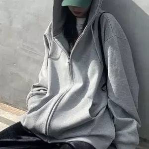 베이직기모후드집업 남여공용 루즈핏 무지 상의 자켓 여자긴팔티셔츠 (WB7040A)